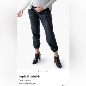 Ingrid and Isabel Faux Leather Maternity Joggers